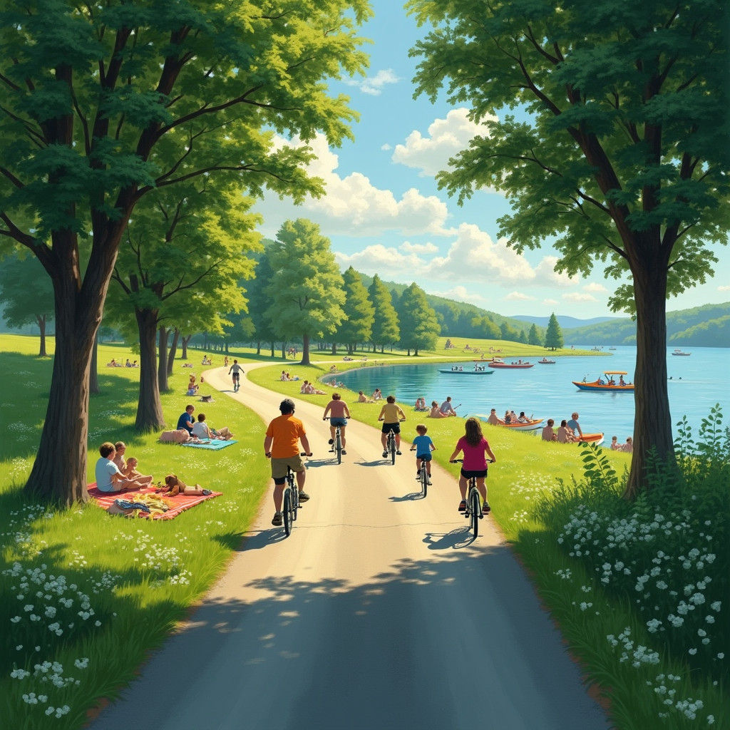 Idyllic Countryside Scene in Impressionistic Style