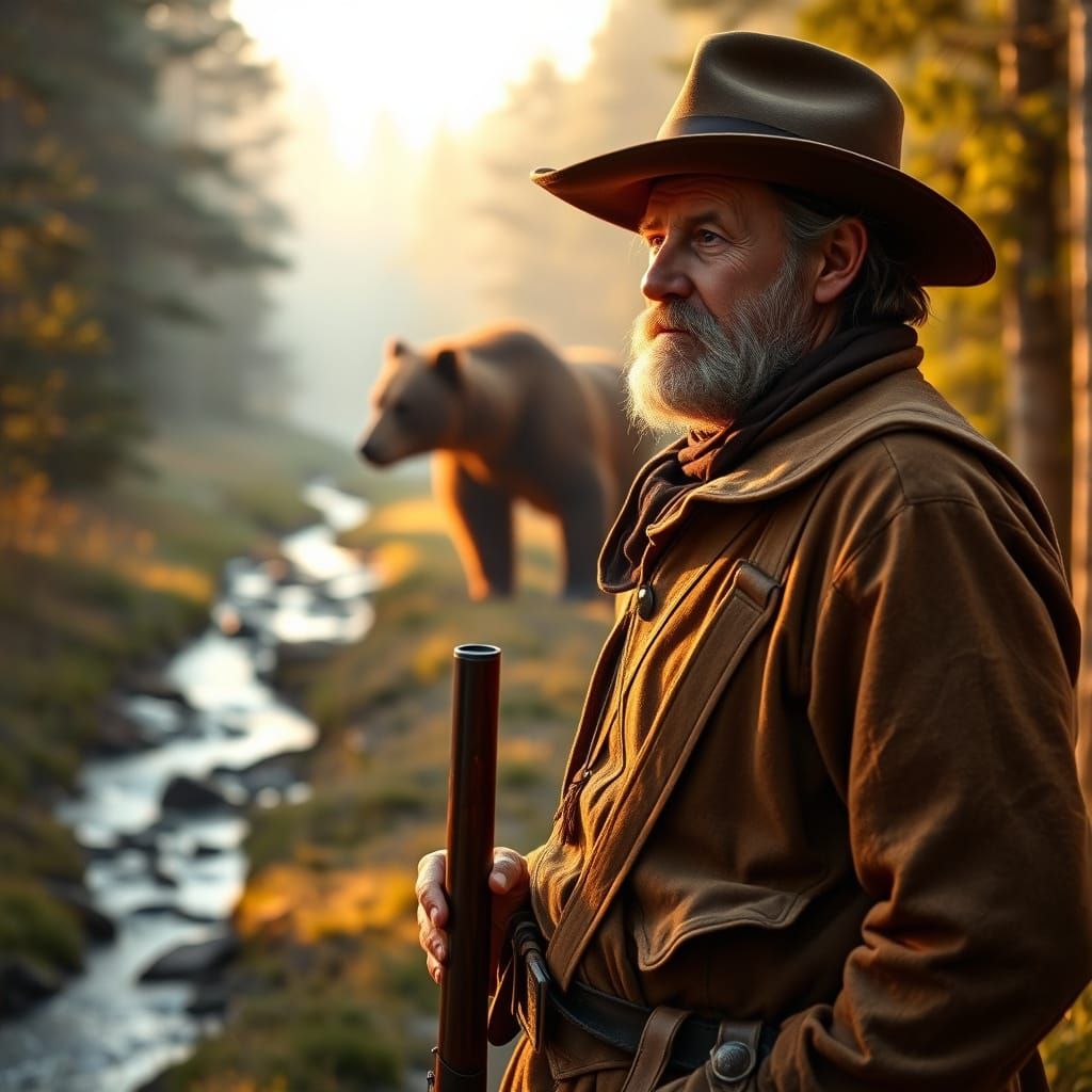 Frontiersman Daniel Boone Stands Tall in Golden Dawn