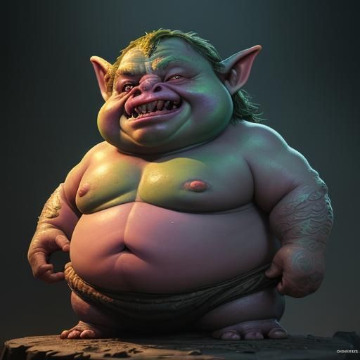 Hyperrealistic Goblin Creature in Splash Art Style
