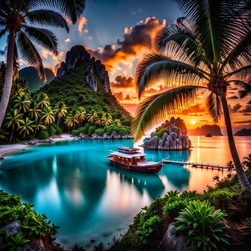 Tropical island oasis