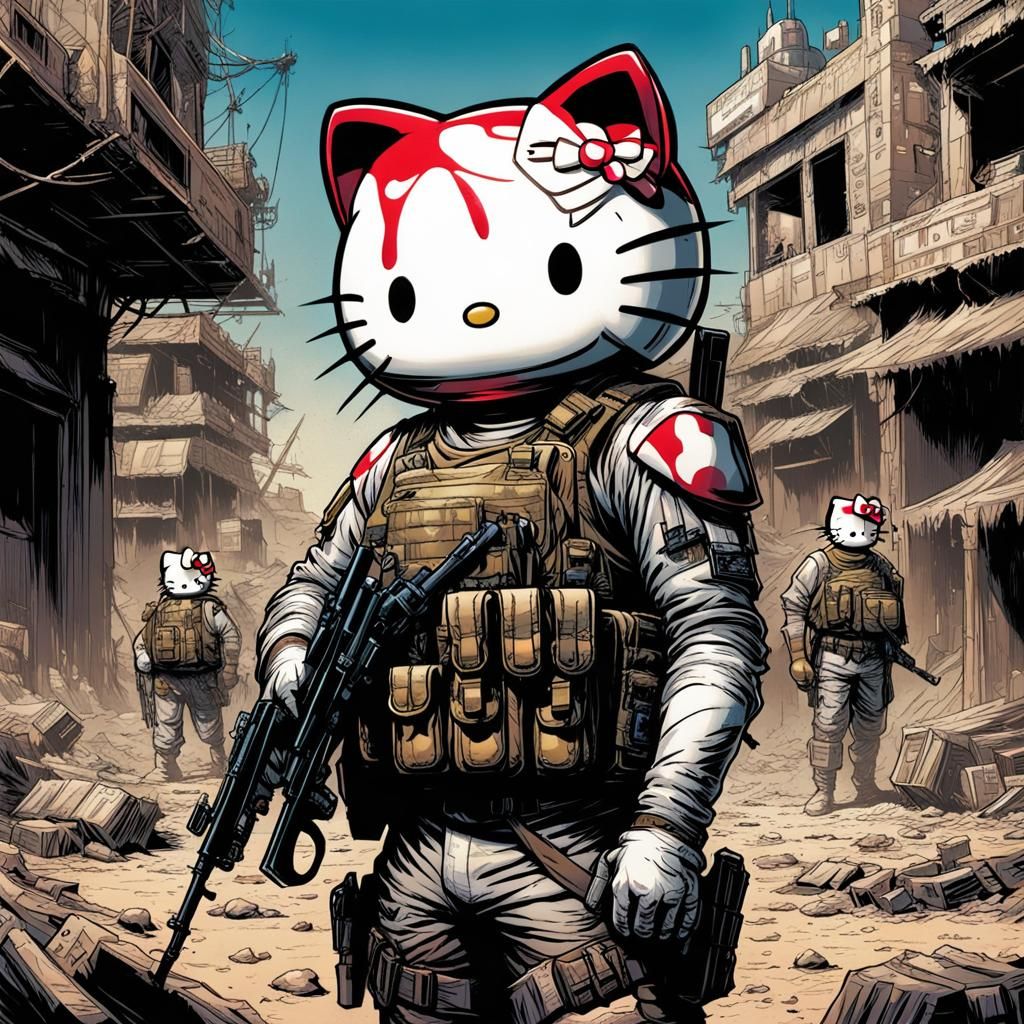 Hello Kitty in Iraq: Comic Book Art