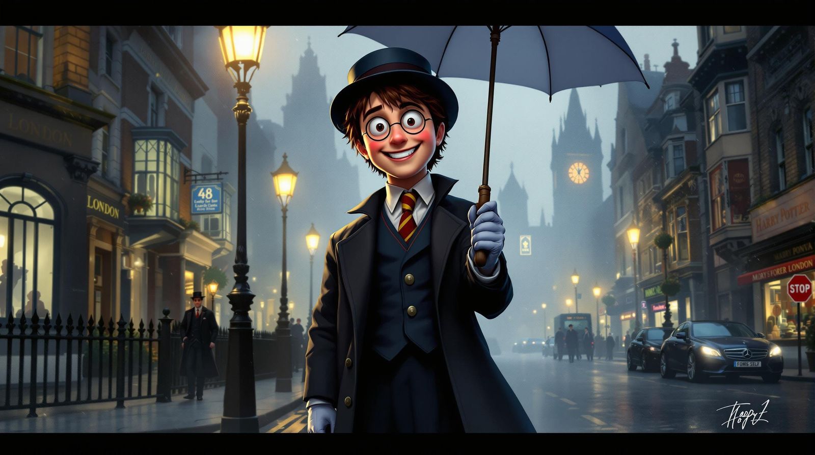 Harry Potter in Mary Poppins Style