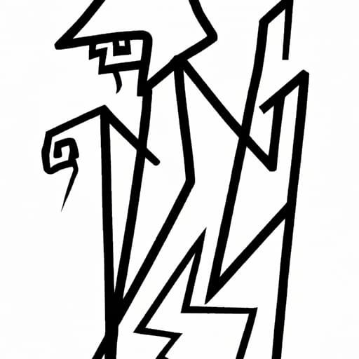 Minimalist Picasso Sketch of the Grim Reaper