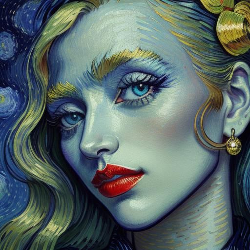 Luminous Lips: A Van Gogh Nightscape