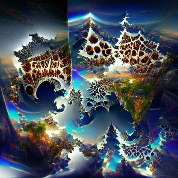 Abstract Fractal Design Generated by AI