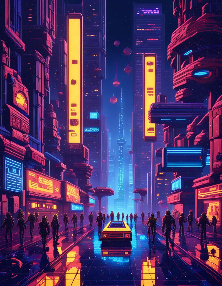 Space Invaders Battle in 8-bit Arcade Style