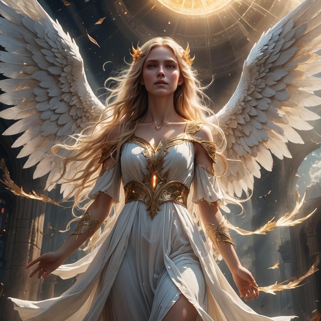 Blonde Daemon with Wings in Digital Fantasy Art