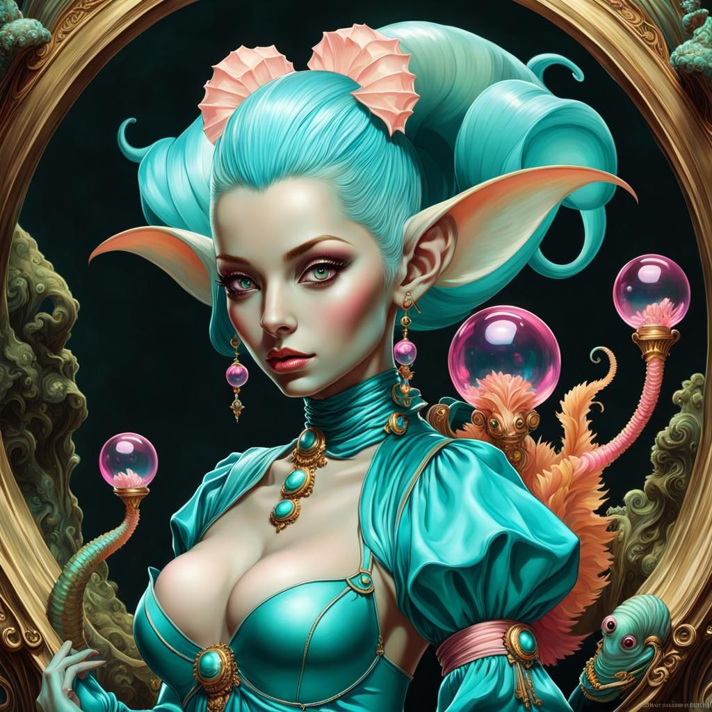 Turquoise Goblin Warlocks in a Frilly Reef