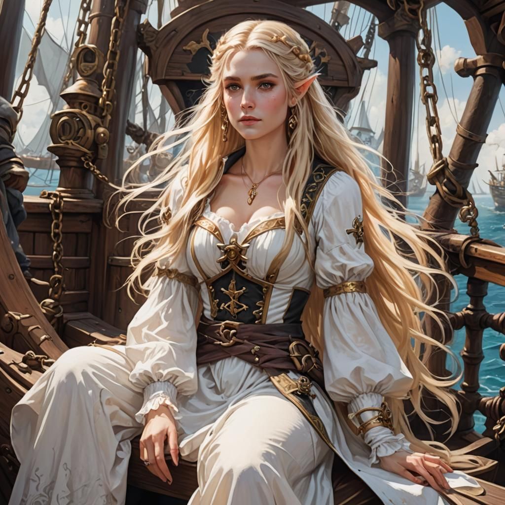 High Elf Princess in Pirate Ship Brig
