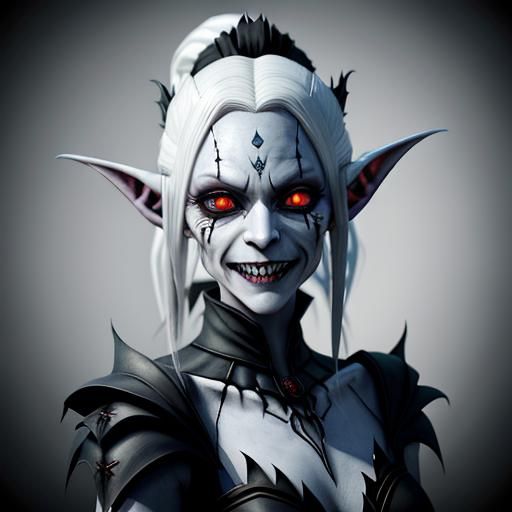 Eerie Gothic Albino Vampire Elf Fusion