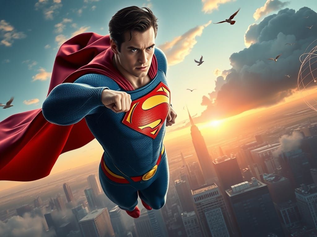 Regal Superman soars above Metropolis at Dawn