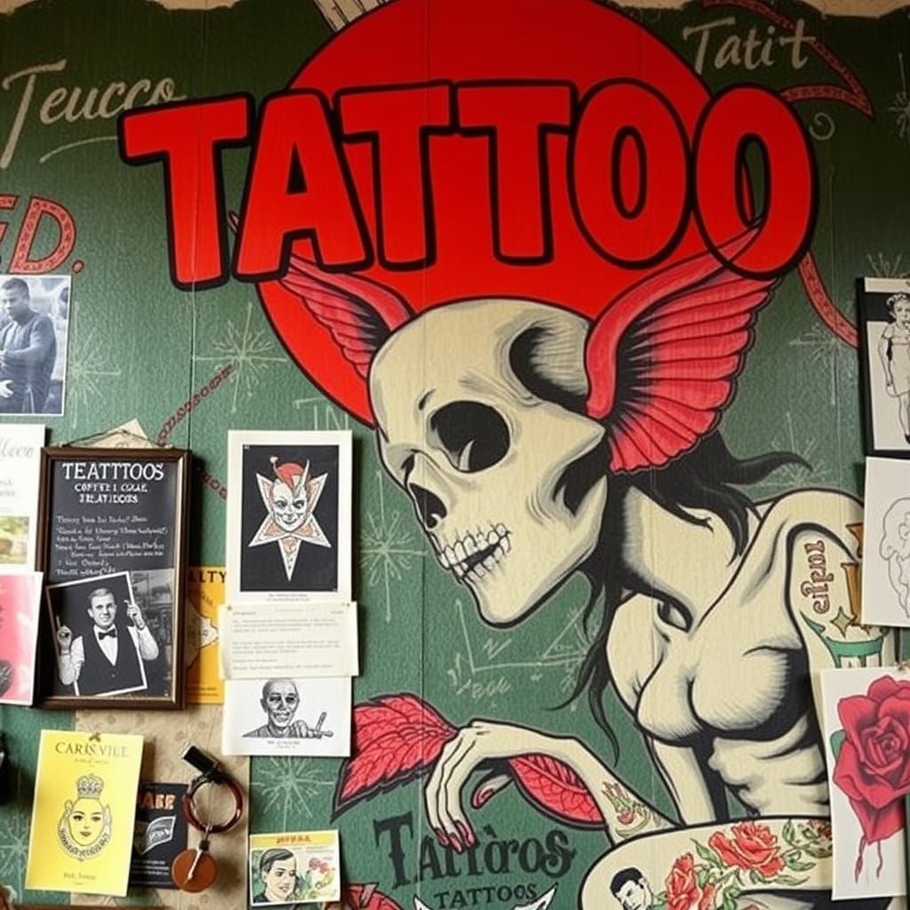 On the Wall of the Tattoo Shop