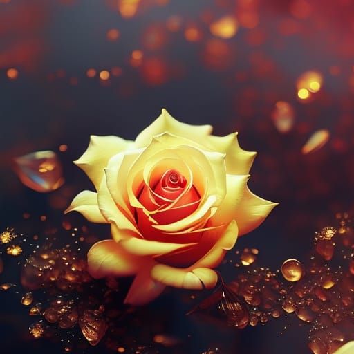 Glowing Rose with Transparent Petals: Macro Photography