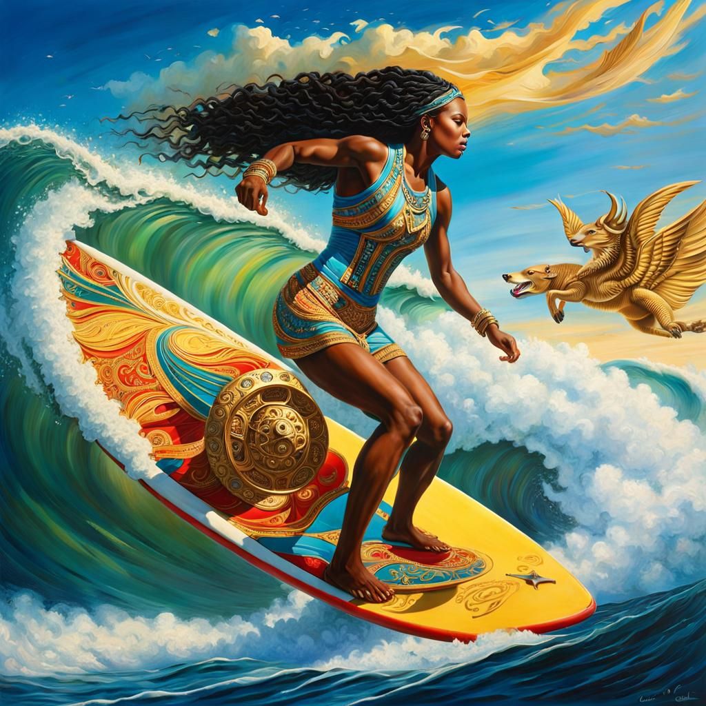 Queen of Sheba Surfing: Hyperrealistic Time Clash