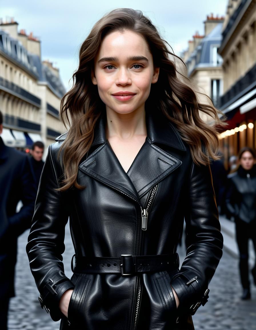 Emilia Clarke Likeness in Paris, Photorealistic 8K