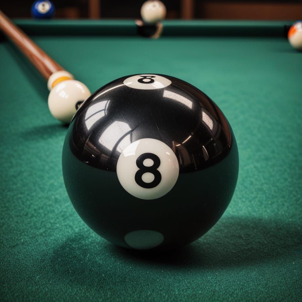 Surreal Close-up of a Black Billiard Ball