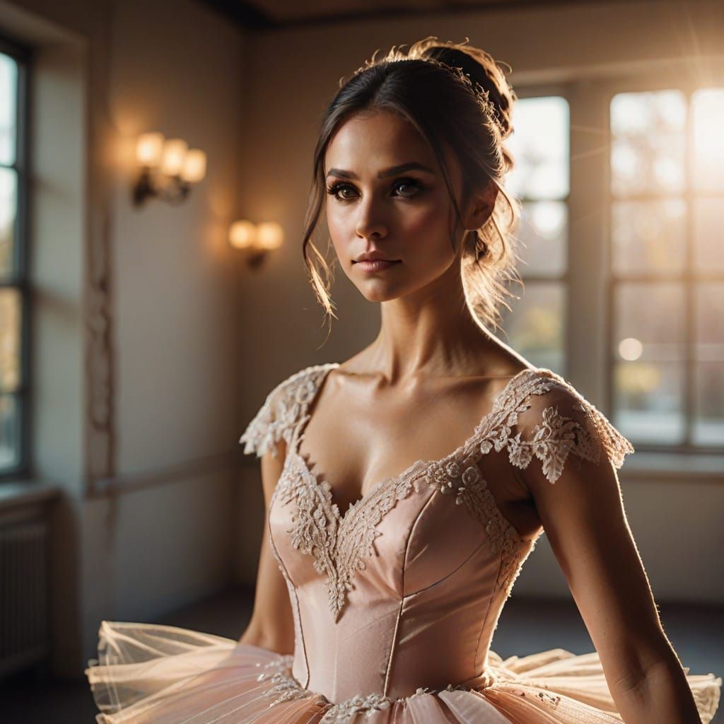 Nina Dobrev in Elegant Ballet Tutu