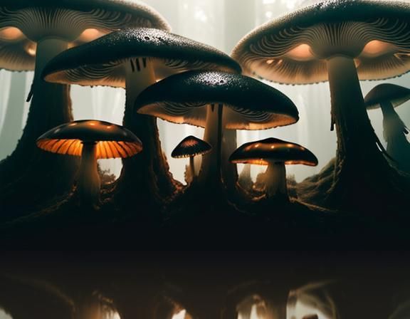 Jellyfish Forest: A Minimalist Digital Matte Painting