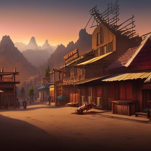 Wild West Town with Japanese Influences