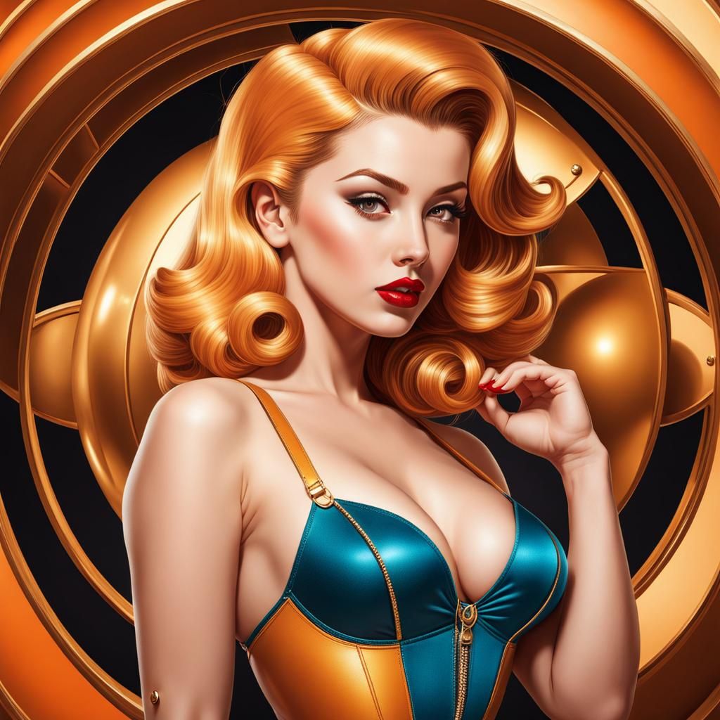 Studio Ghibli Pin-Up Glamour Shot in Golden Ratio