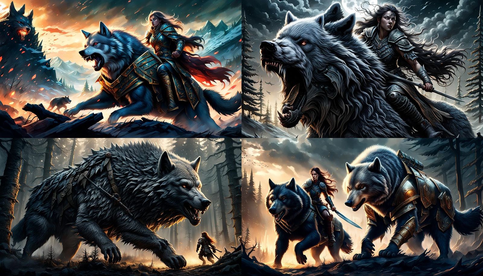 Wolf Woman Rides Bear into Combat