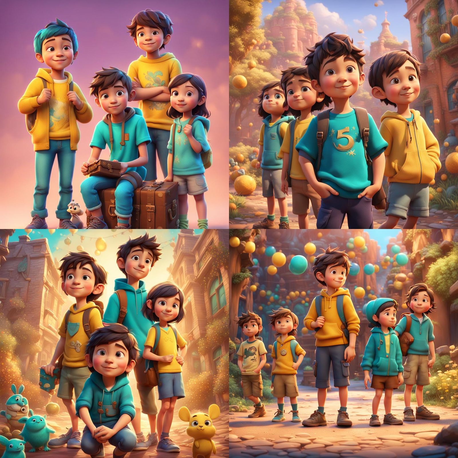 Four Friends Find Treasure in Magical Forest