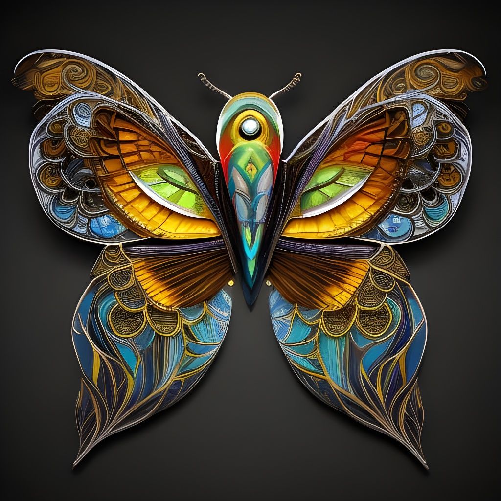 Winged Alien Creature in Cartoon Style