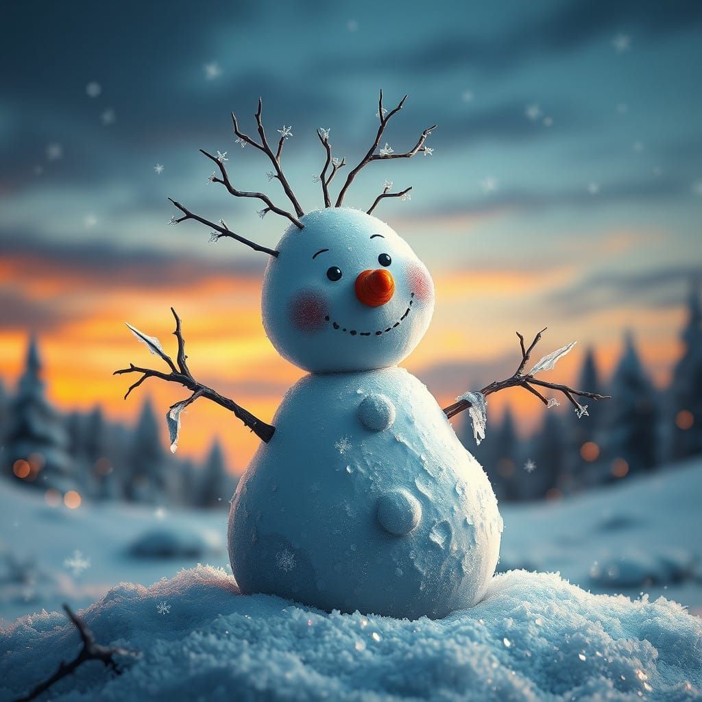 Enchanted Winter Wonderland in Whimsical Style