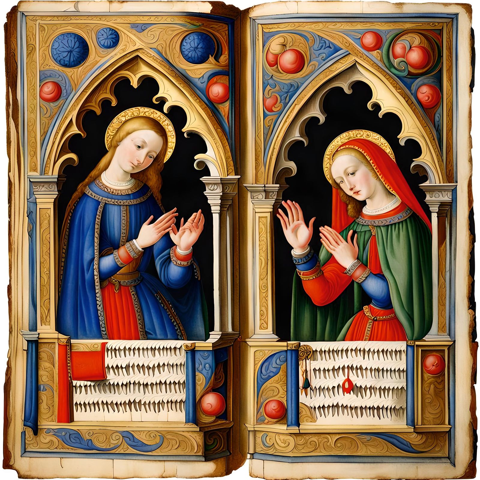 Hands Emerging from Medieval Book of Hours