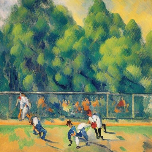 Badgers Play Tennis: An Impressionist Painting