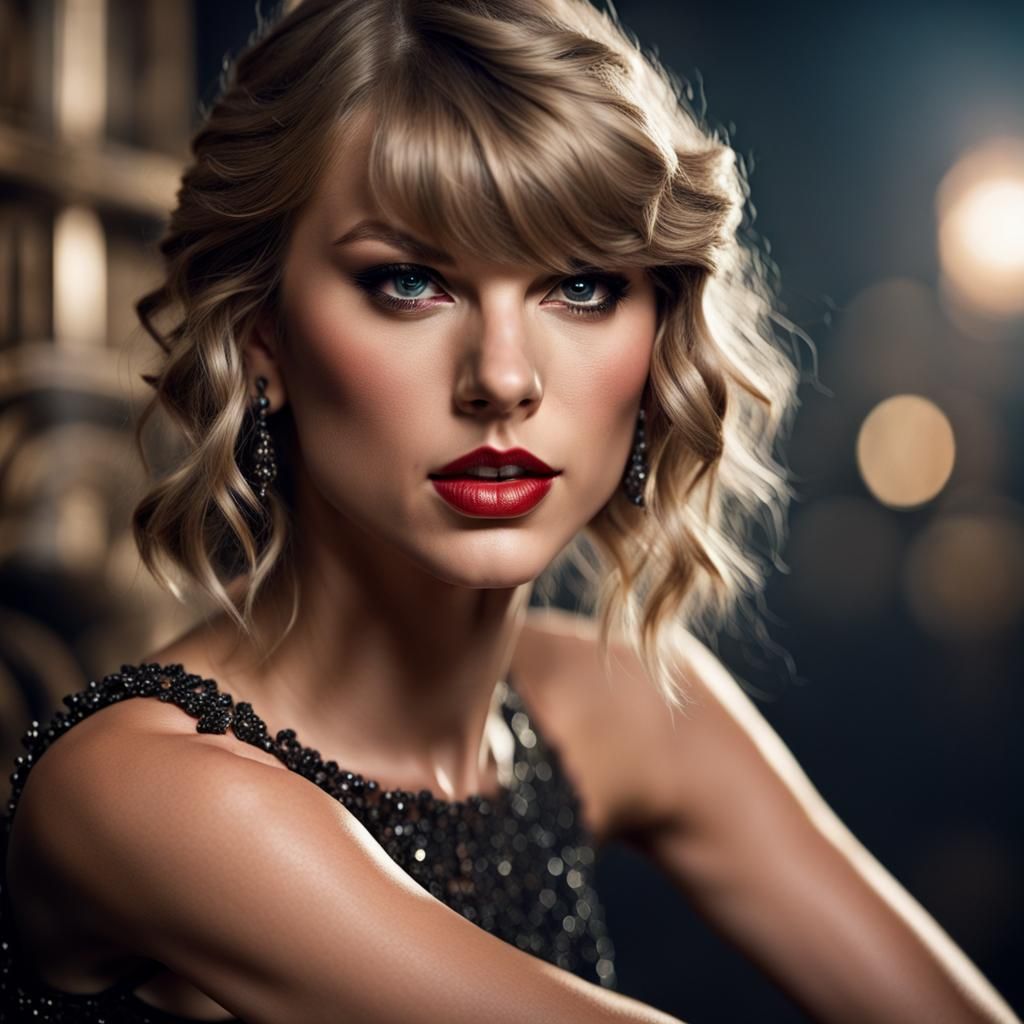 Taylor Swift in Elevator: Hyperrealistic 64 Megapixel Image