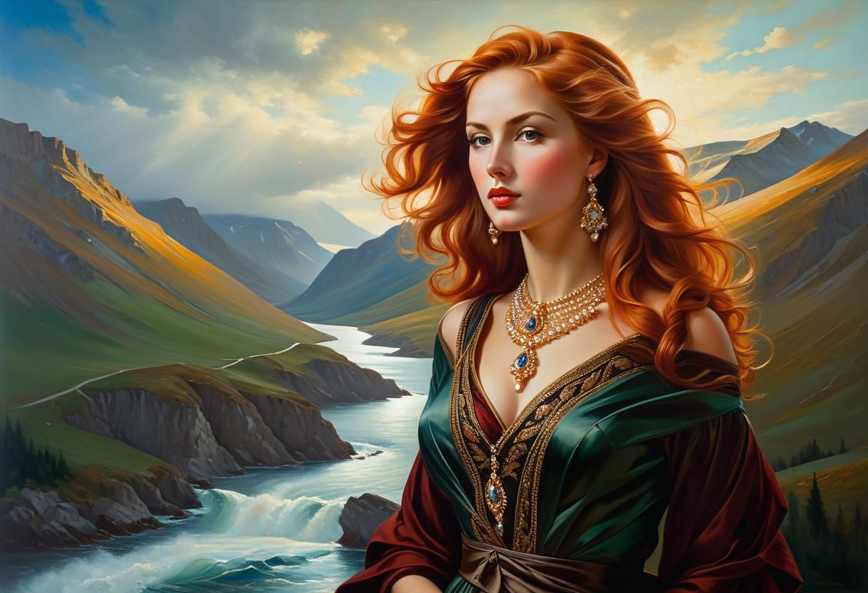 Elegant Woman: Expressive Oil Painting Portrait