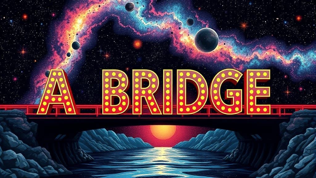 Cosmic Pop Art 'A BRIDGE' Typography