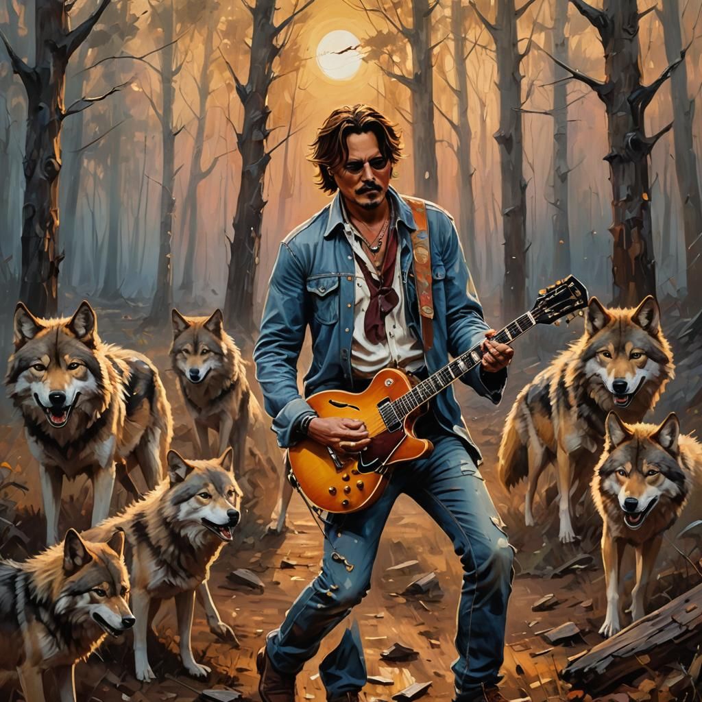 Johnny depp dressed in jeans and open shirt walking along pl...