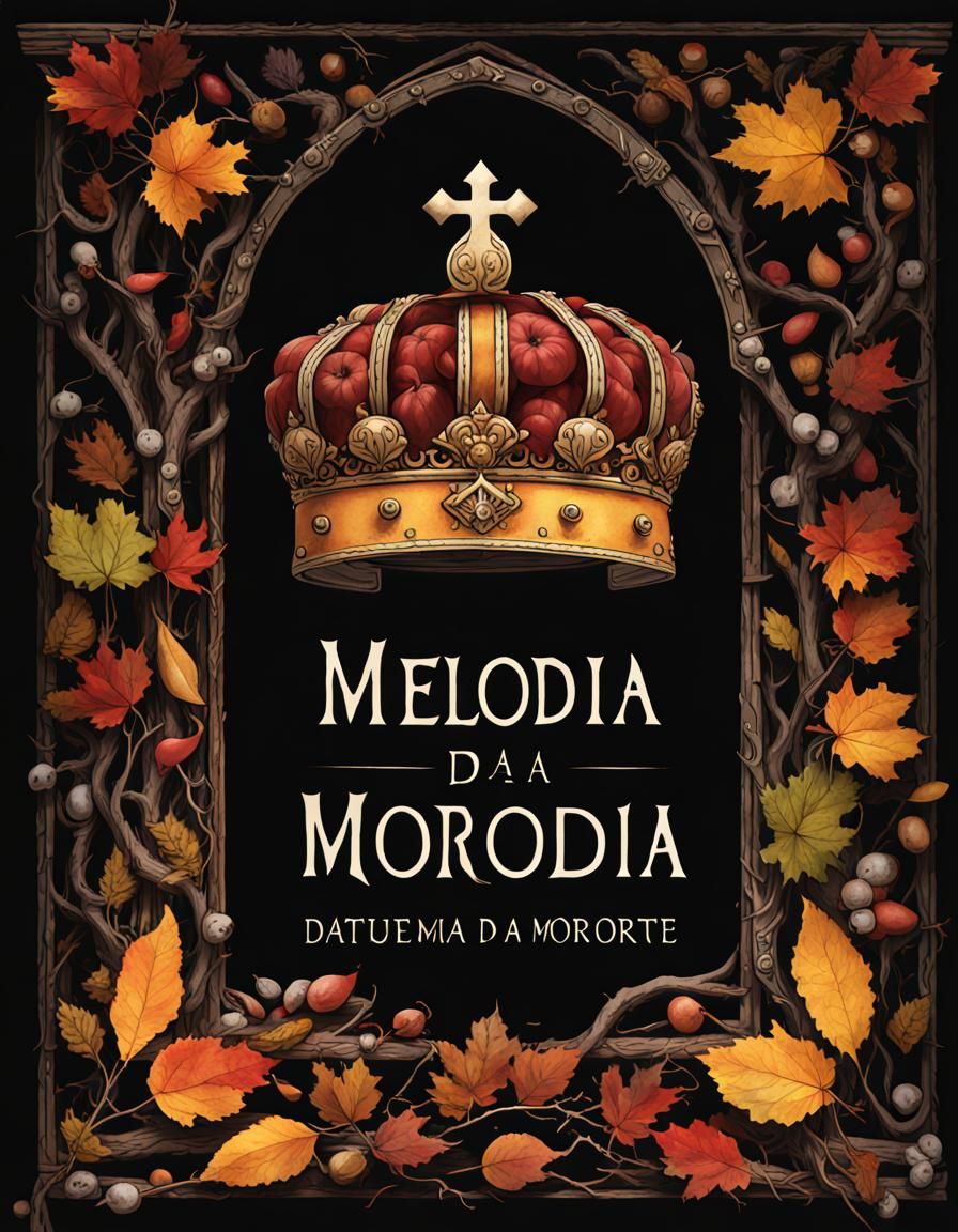 Medieval Fantasy Book Cover with Crown in Autumn Colors