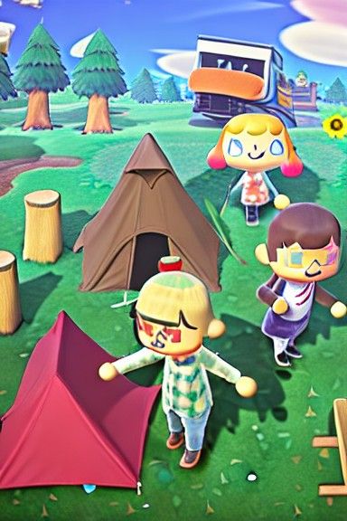 Animal Crossing Reenactment in Hyperrealistic Style