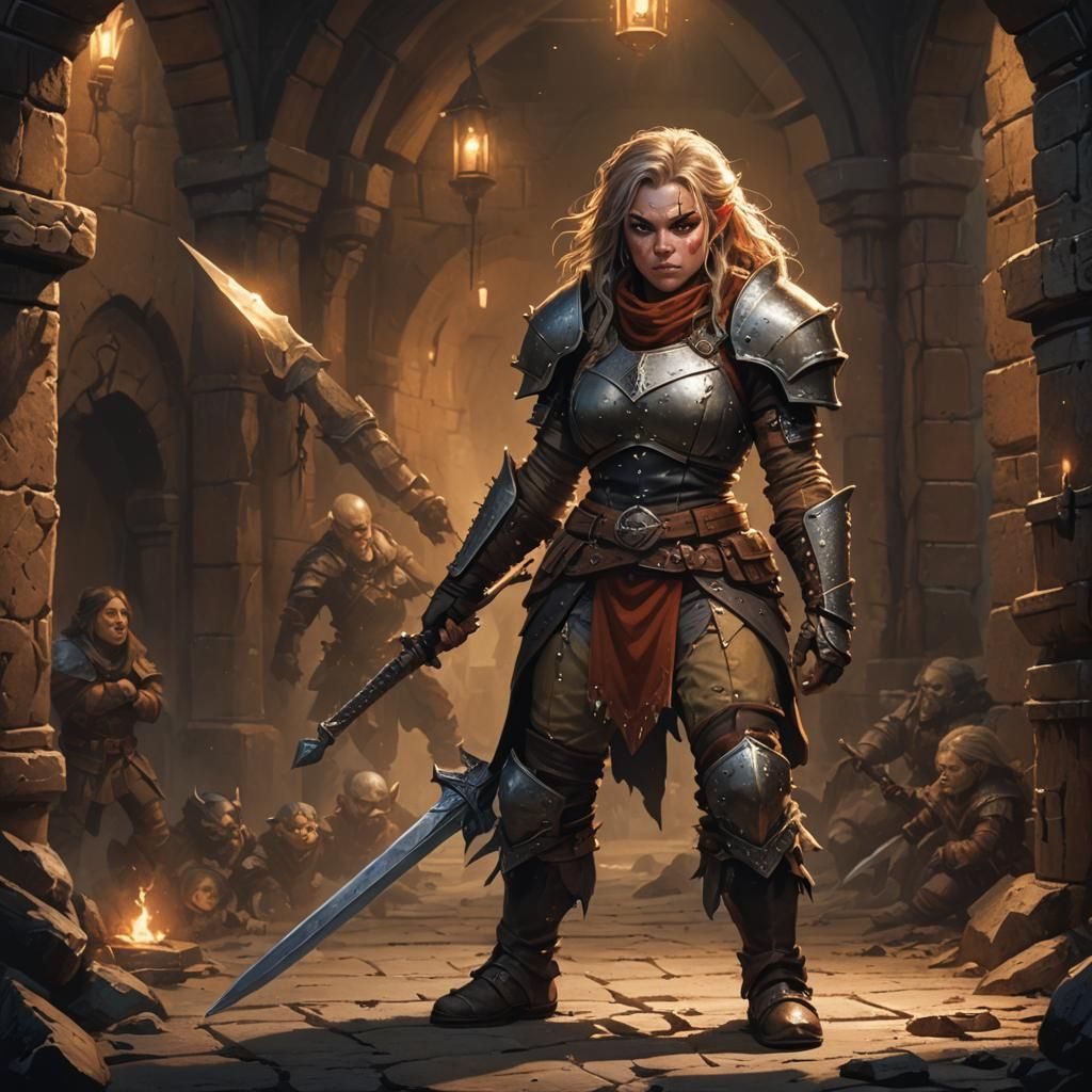 Female Dwarf Rogue in Lost Dungeon Concept Art