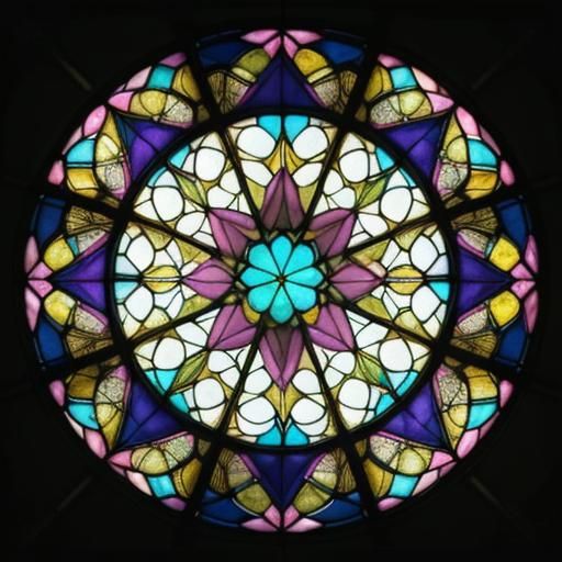Stained Glass Optical Illusion with Pastel Colors