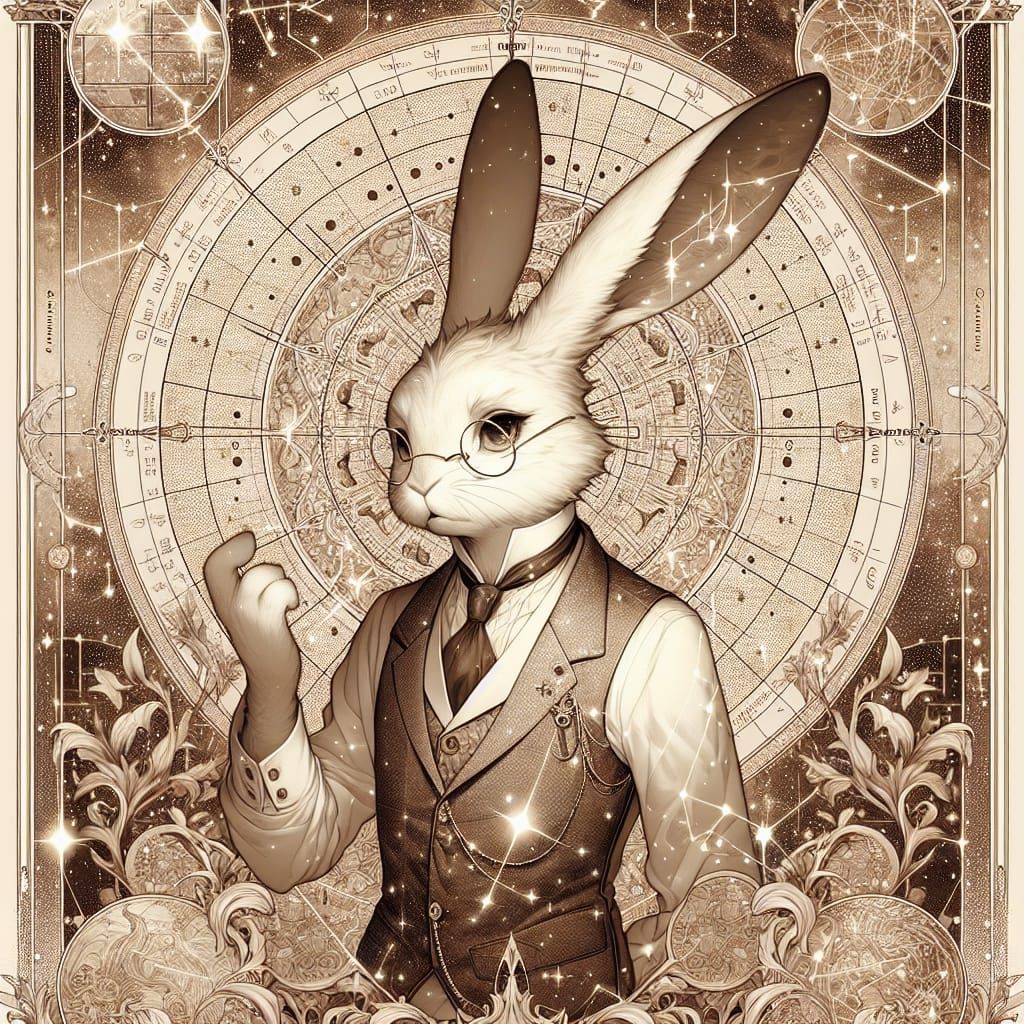 Anthropomorphic Rabbit Isekai Character: Digital Painting