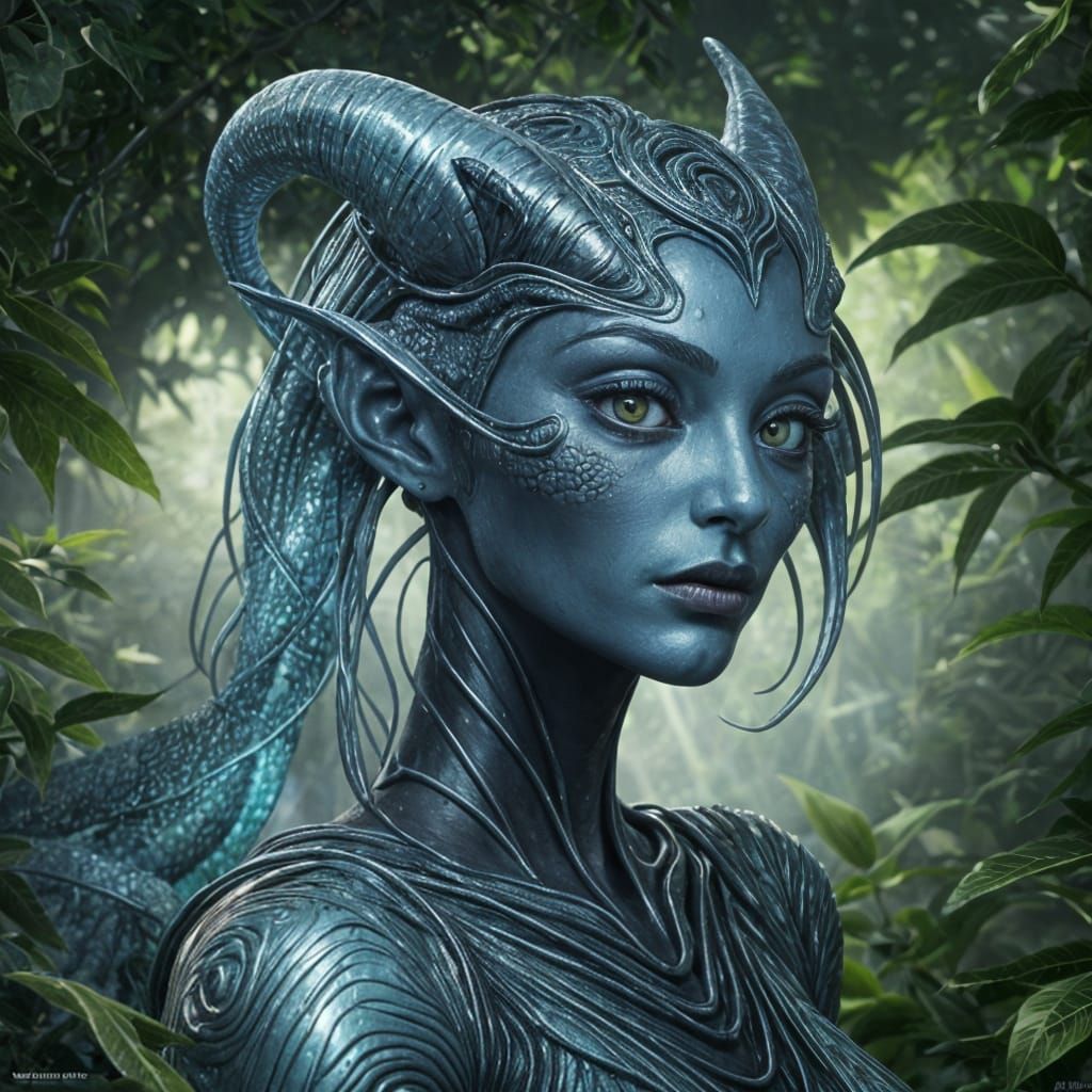 Luminous Chameleon Alien Feeds on Celestial Energy