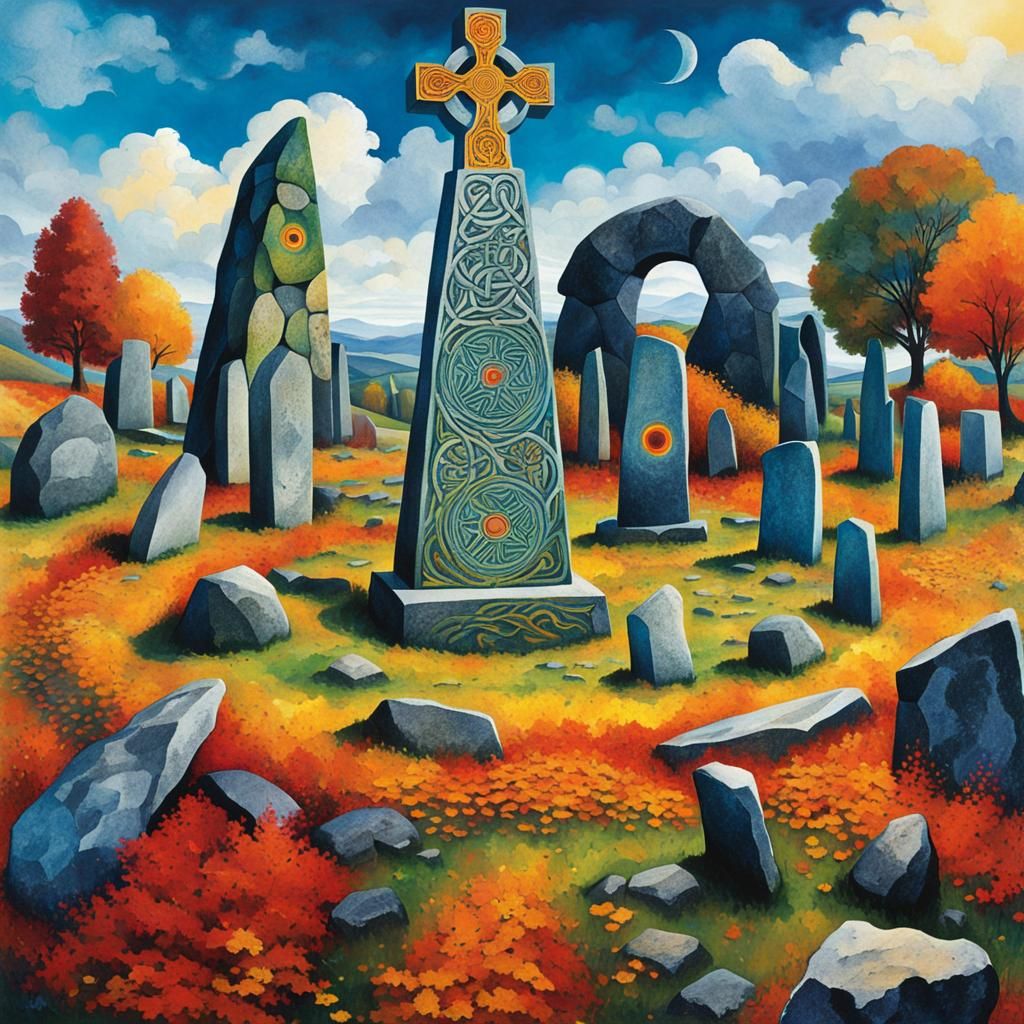Celtic Mandala of Standing Stones at Equinox