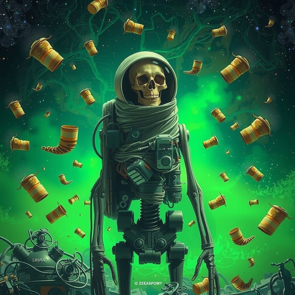 Glowing Cosmic Womb Egg in a Futuristic, Bioluminescent Envi...