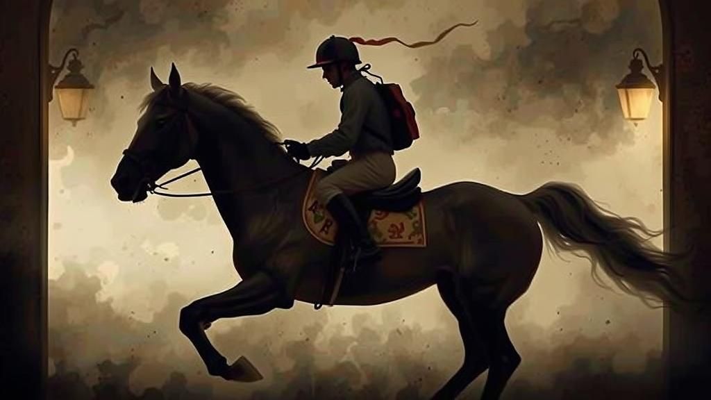 Jockey in Sepia Tones, Belgian Symbolism Style