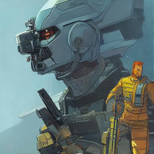 Stylized Sci-Fi Portrait in Graphic Novel Style