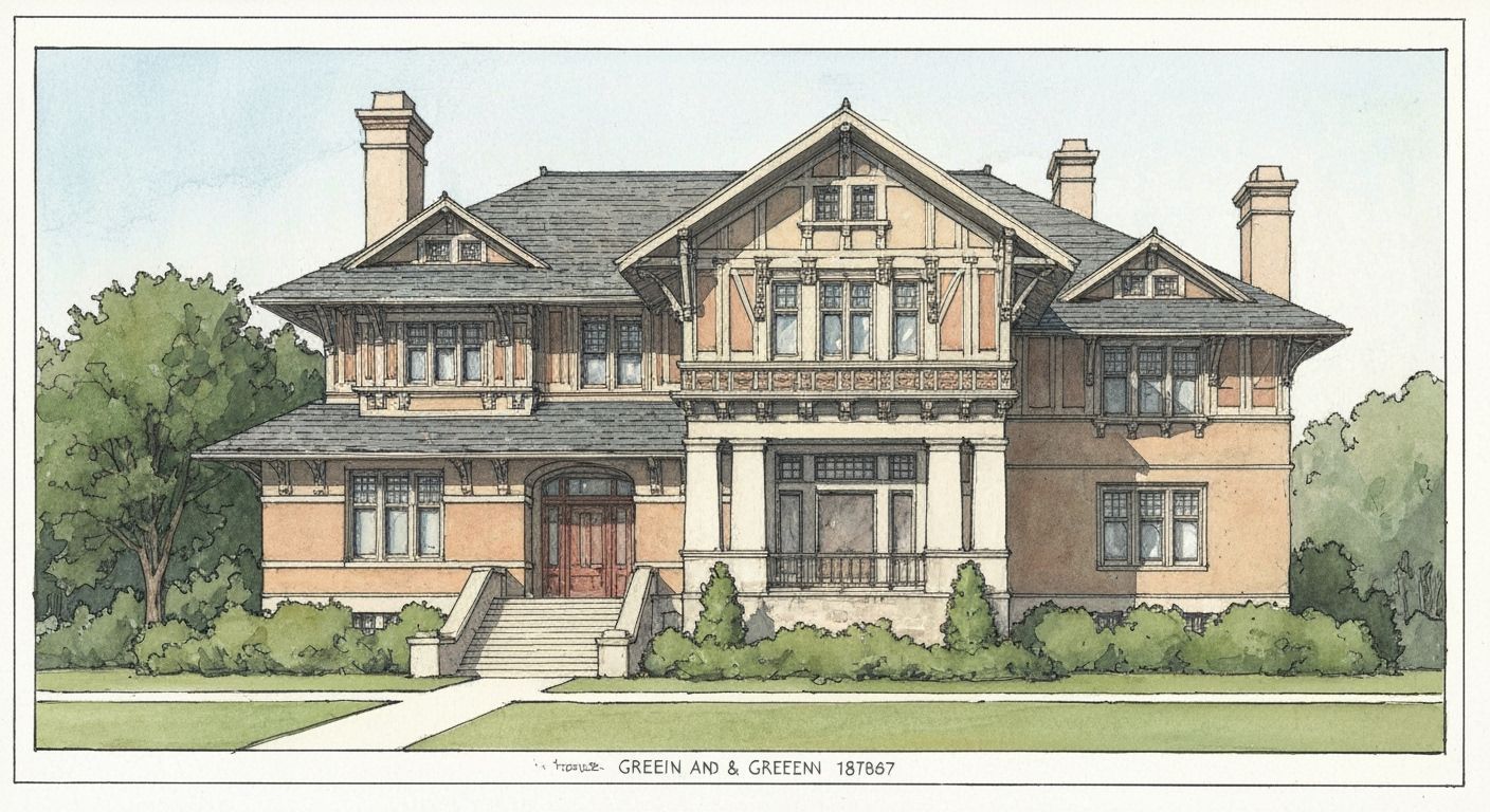 Beaux Arts Mansion: An Architectural Watercolor Sketch