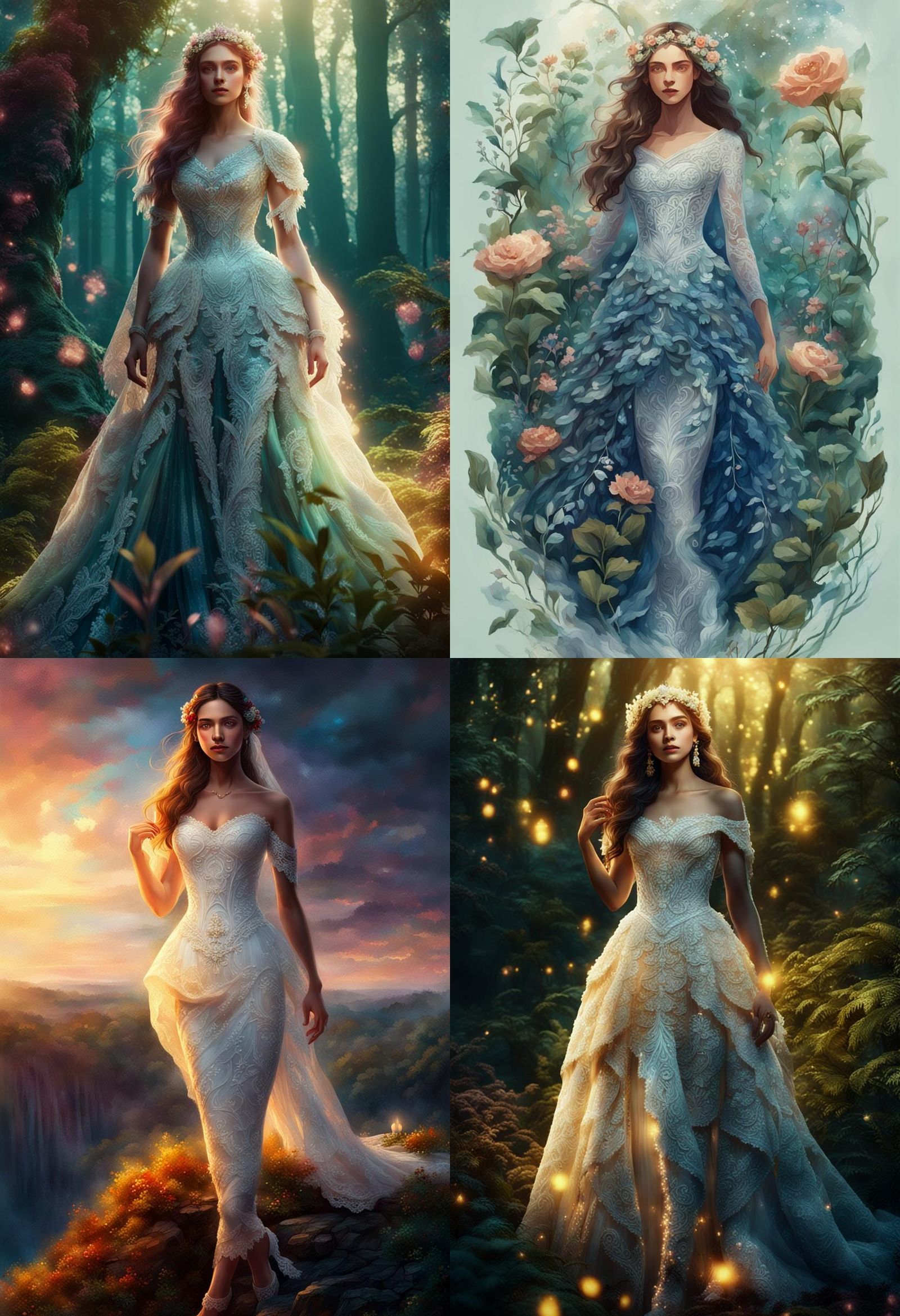 Realistic Wedding Dress in Detailed Matte Painting