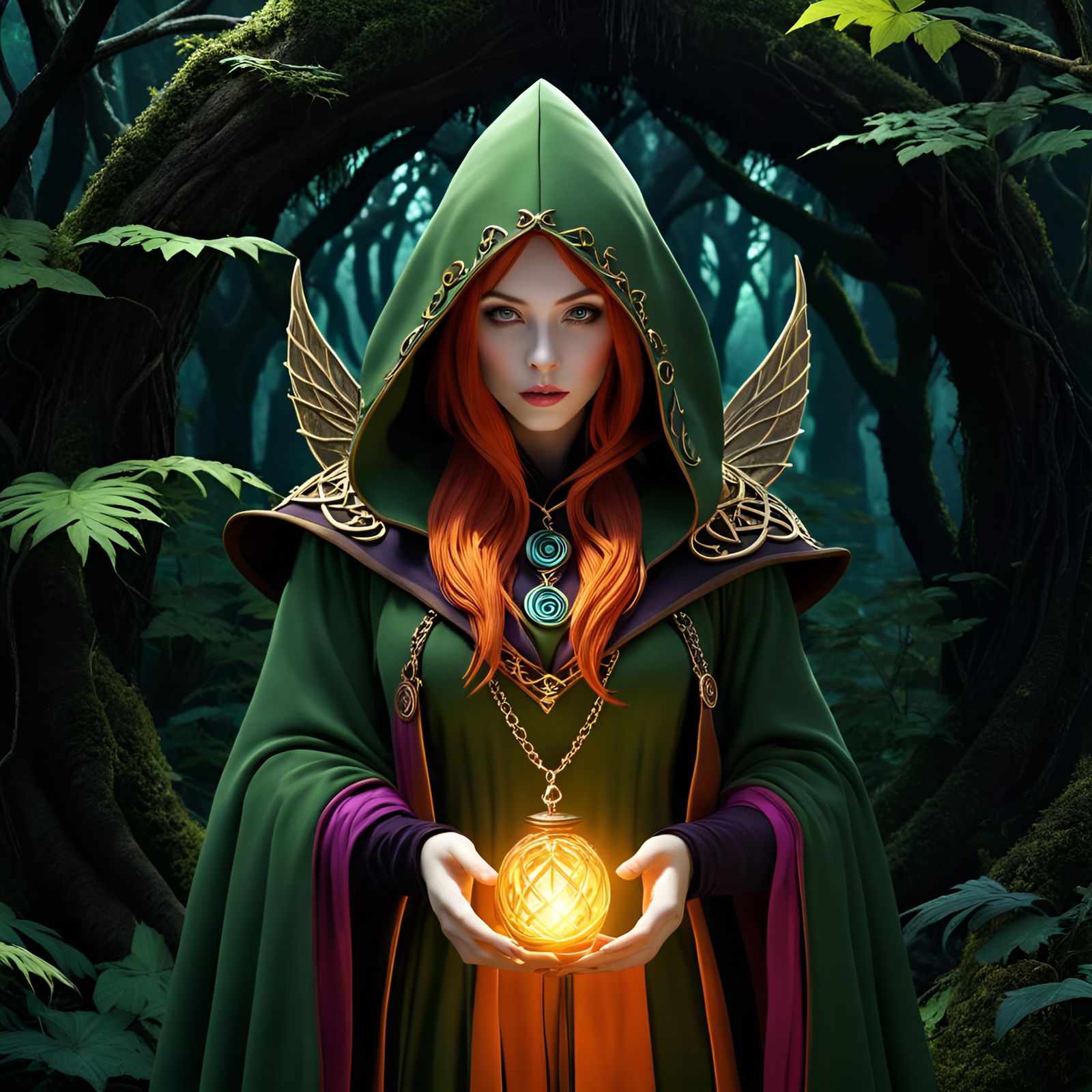 Dark Fairytale Sorcerer Channeling Arcane Power