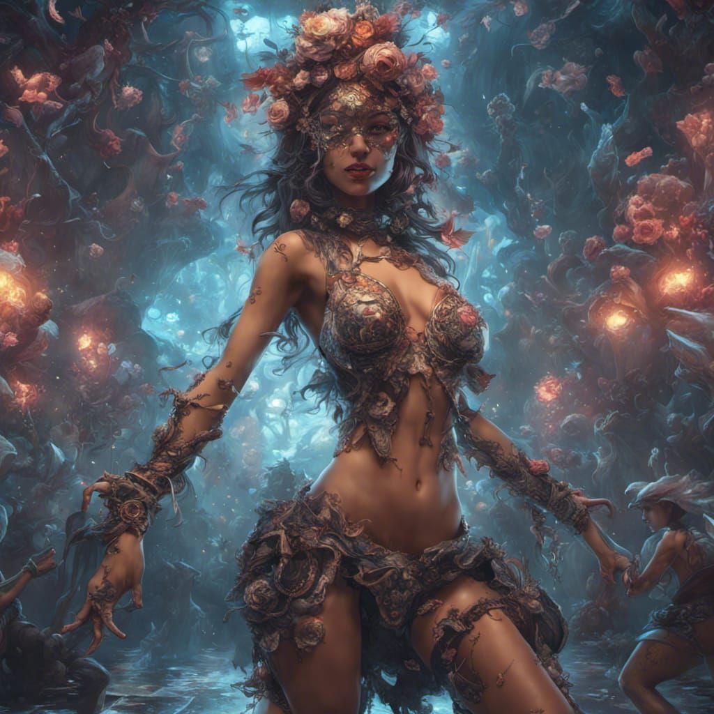 Fantasycore Rave Dancer in Epic Lighting