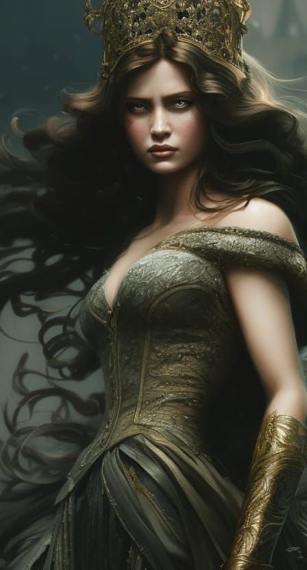 Hyperrealistic Princess Belle Portrait with Dramatic Lightin...