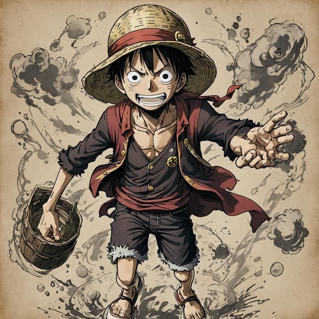 Luffy in Anime Key Visual Style